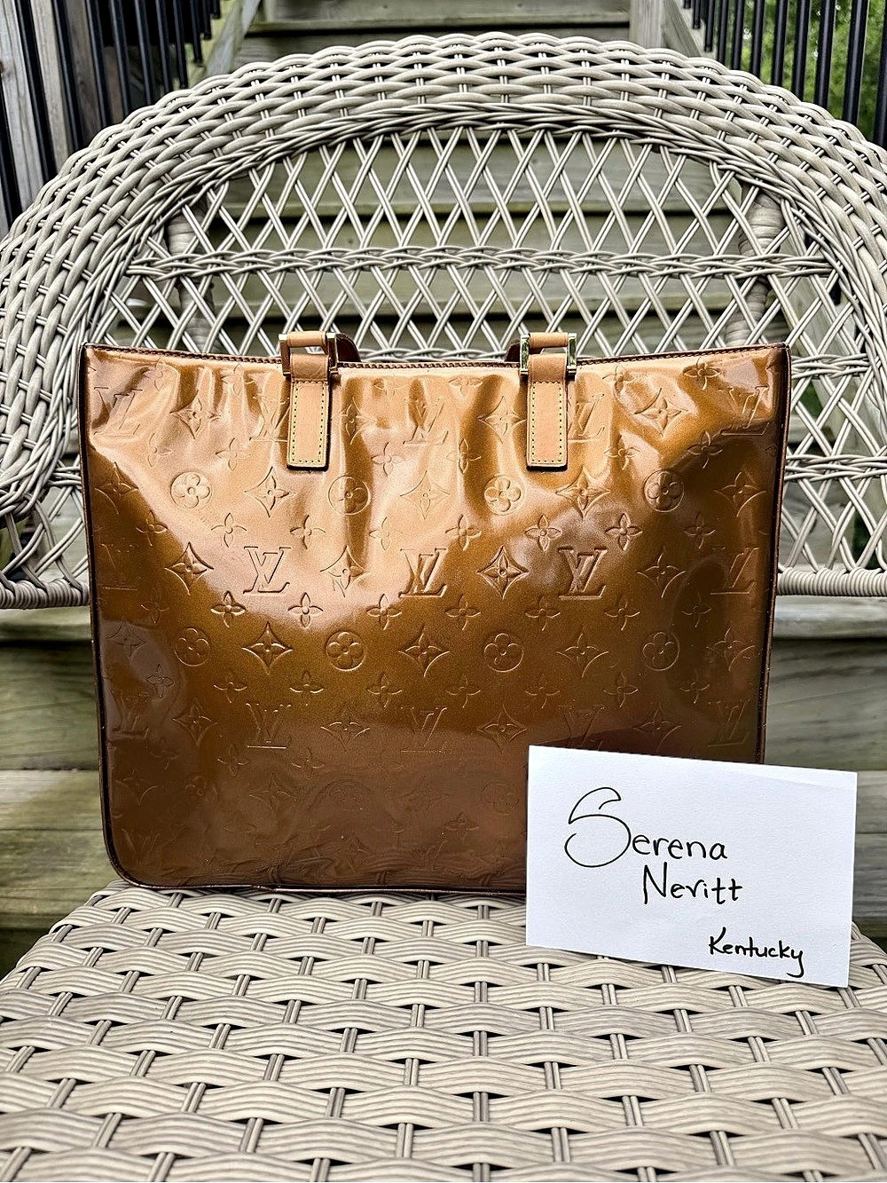 Louis Vuitton Columbus Monogram Bronze Tote in Brown